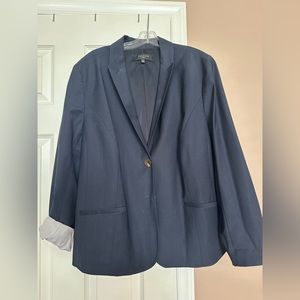 Talbots Navy Blazer 18W Lined Denim color